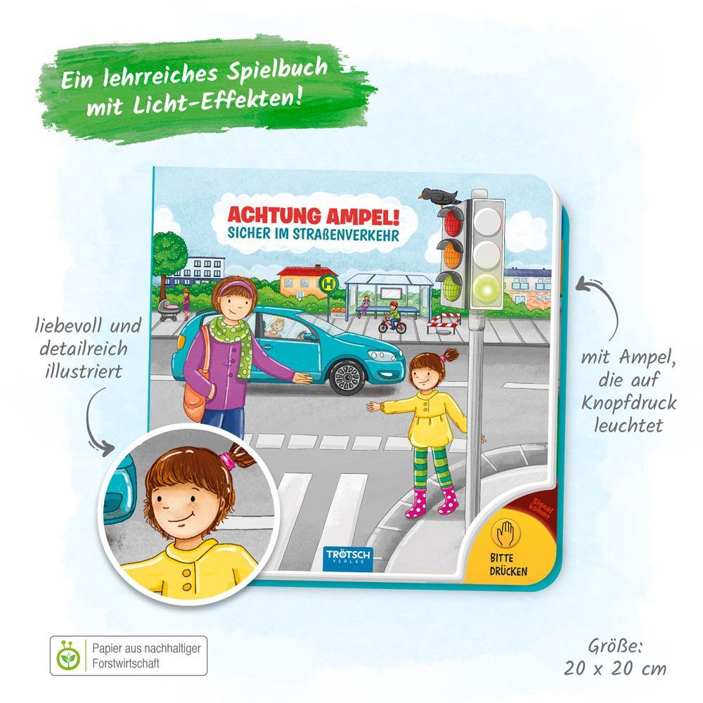 Bild: 9783965521667 | Trötsch Pappenbuch mit Licht Achtung Ampel Sicher im Straßenverkehr