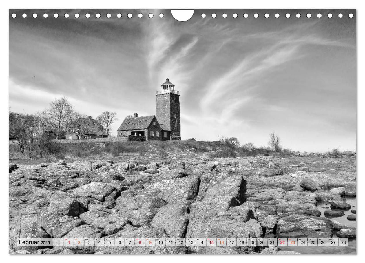 Bild: 9783435350018 | Bornholm black &amp; white (Wandkalender 2025 DIN A4 quer), CALVENDO...