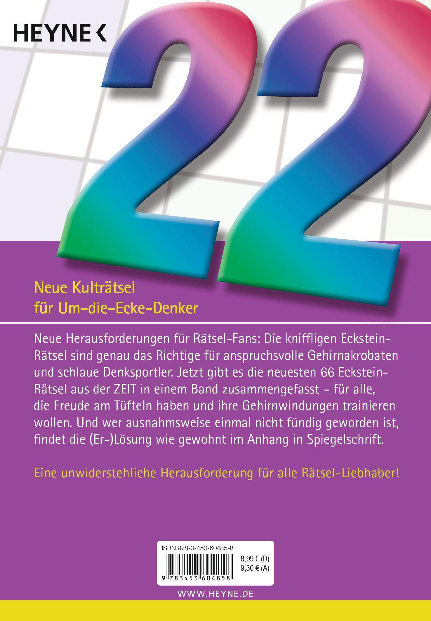 Bild: 9783453604858 | Um die Ecke gedacht 22 | 66 Kreuzworträtsel aus der ZEIT | Eckstein