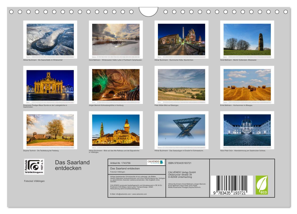 Bild: 9783435193721 | Das Saarland entdecken (Wandkalender 2025 DIN A4 quer), CALVENDO...