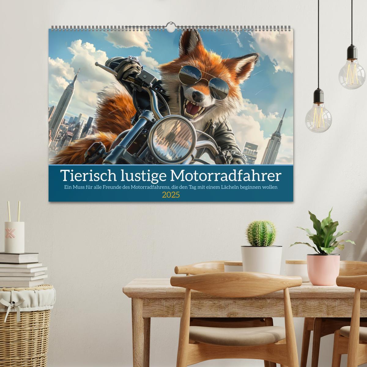 Bild: 9783457166079 | Tierisch lustige Motorradfahrer (Wandkalender 2025 DIN A2 quer),...