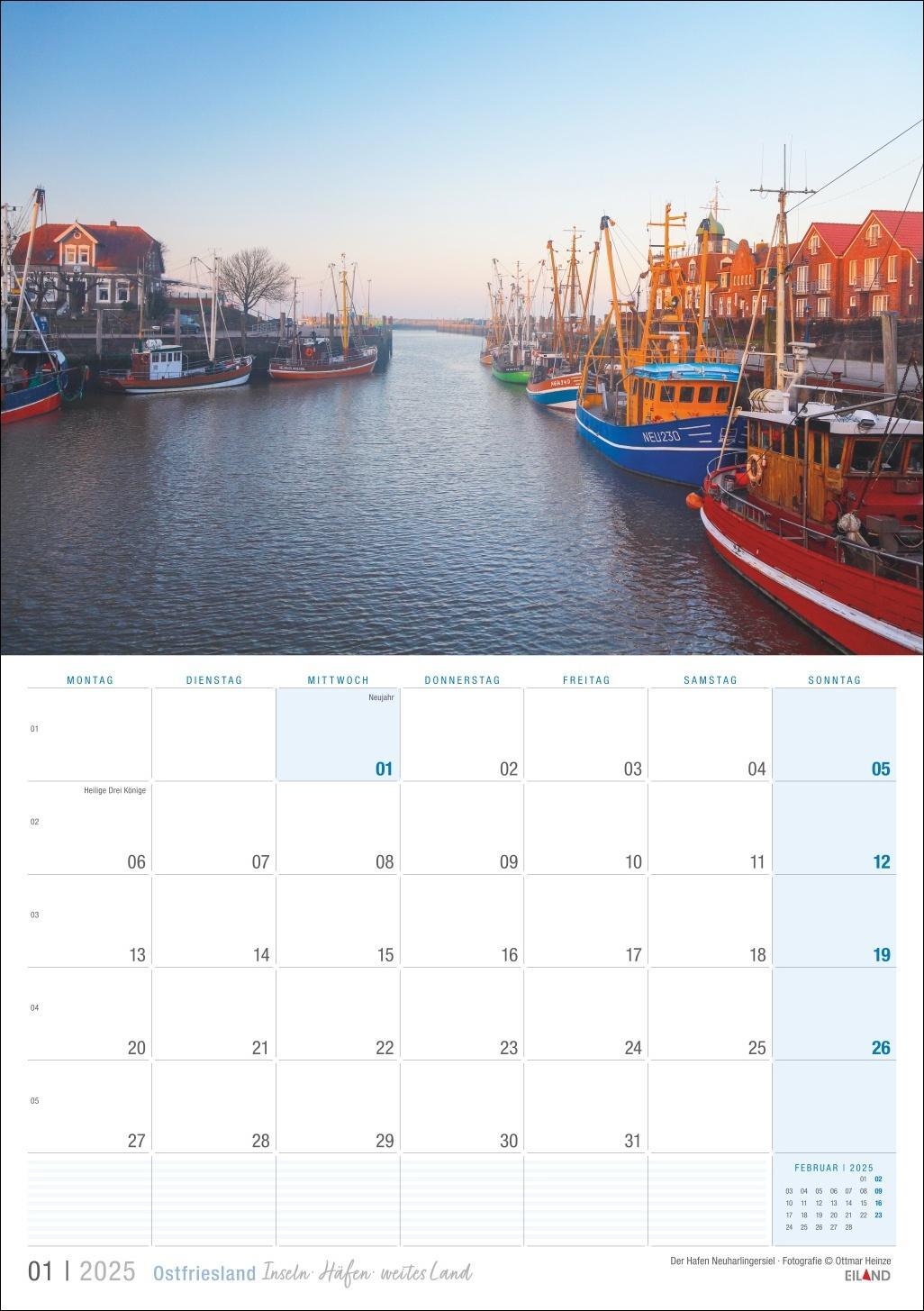 Bild: 9783964023469 | Ostfriesland Kalender 2025 - Inseln · Häfen · weites Land | Eiland