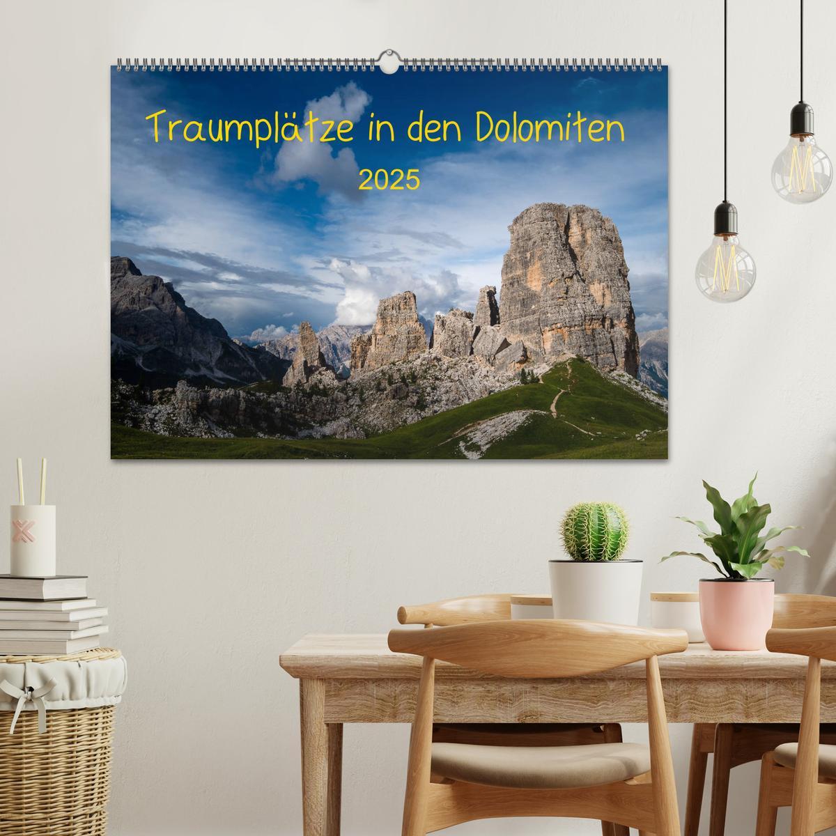 Bild: 9783435112784 | Traumplätze in den Dolomiten (Wandkalender 2025 DIN A2 quer),...