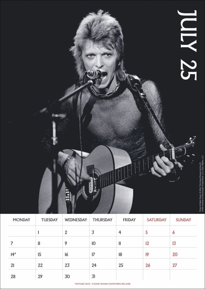 Bild: 9783840196713 | David Bowie Posterkalender 2025 | Kalender | Spiralbindung | 14 S.