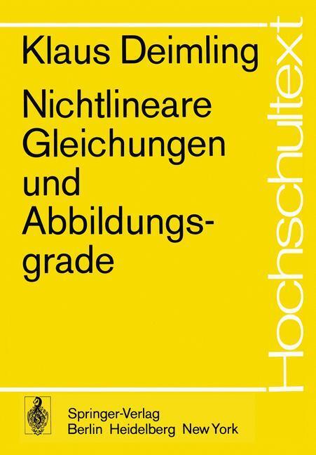 Cover: 9783540068884 | Nichtlineare Gleichungen und Abbildungsgrade | K. Deimling | Buch