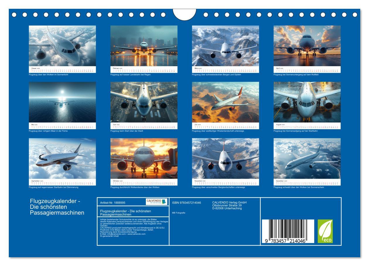 Bild: 9783457214046 | Flugzeugkalender - Die schönsten Passagiermaschinen (Wandkalender...