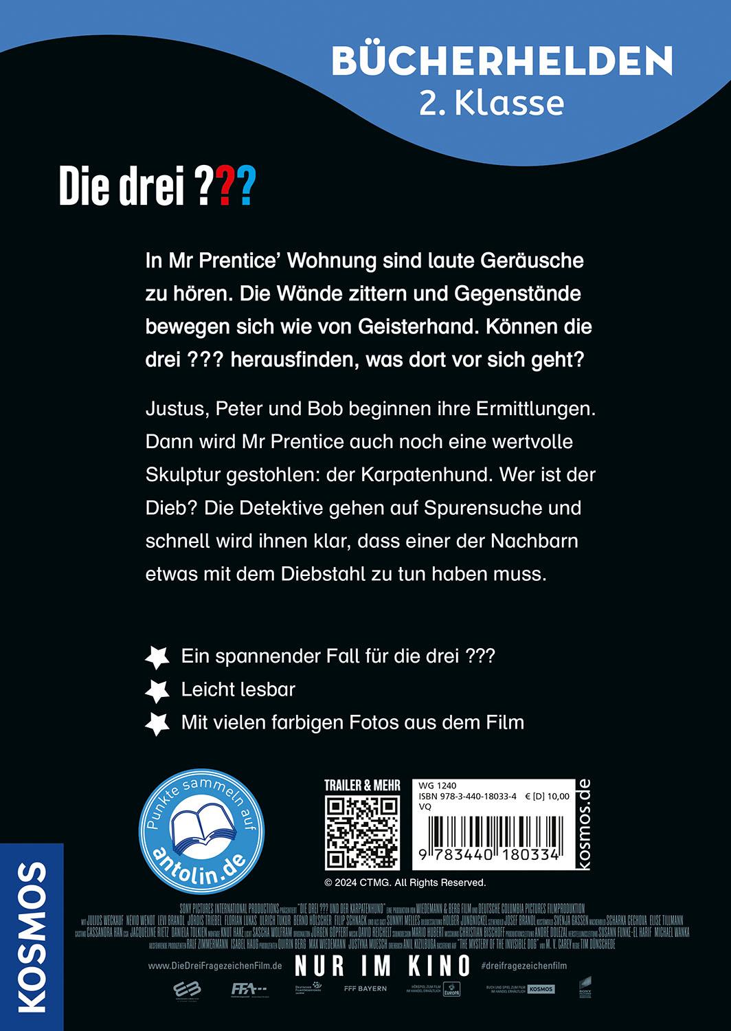 Bild: 9783440180334 | Die drei ??? Erstlese-Buch zum Film, 2. Klasse, und der Karpatenhund