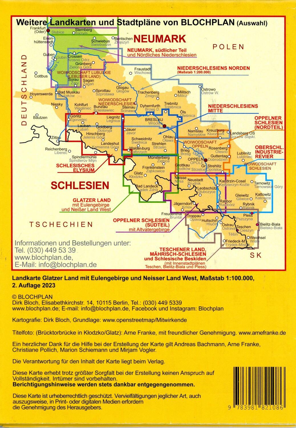 Bild: 9783981821086 | Landkarte im Maßstab 1:100.000 | Dirk Bloch | (Land-)Karte | II | 2018