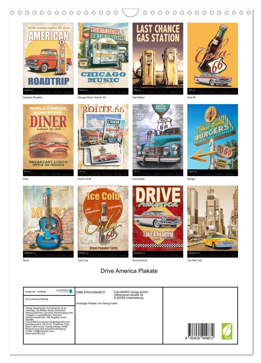 Bild: 9783435909872 | Drive America Plakate (Wandkalender 2025 DIN A3 hoch), CALVENDO...