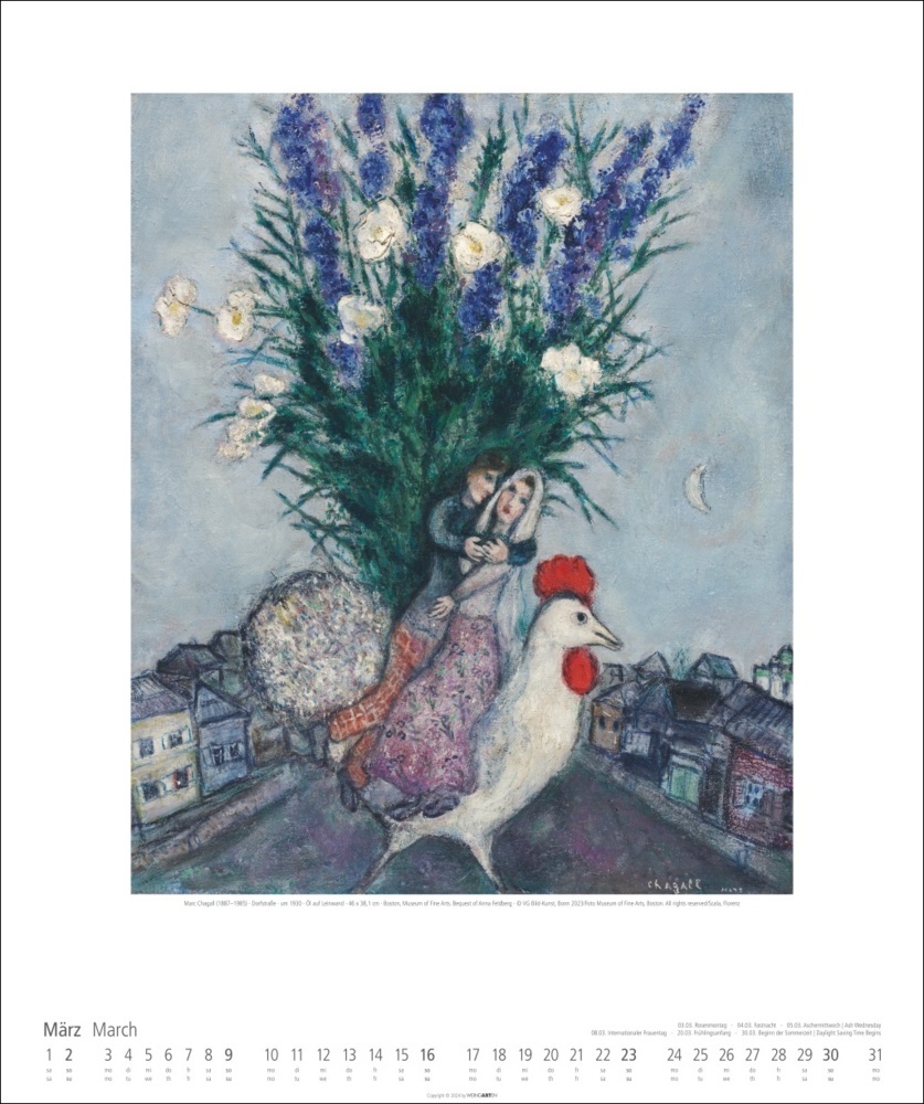 Bild: 9783839900123 | Marc Chagall Kalender 2025 | Marc Chagall | Kalender | Spiralbindung