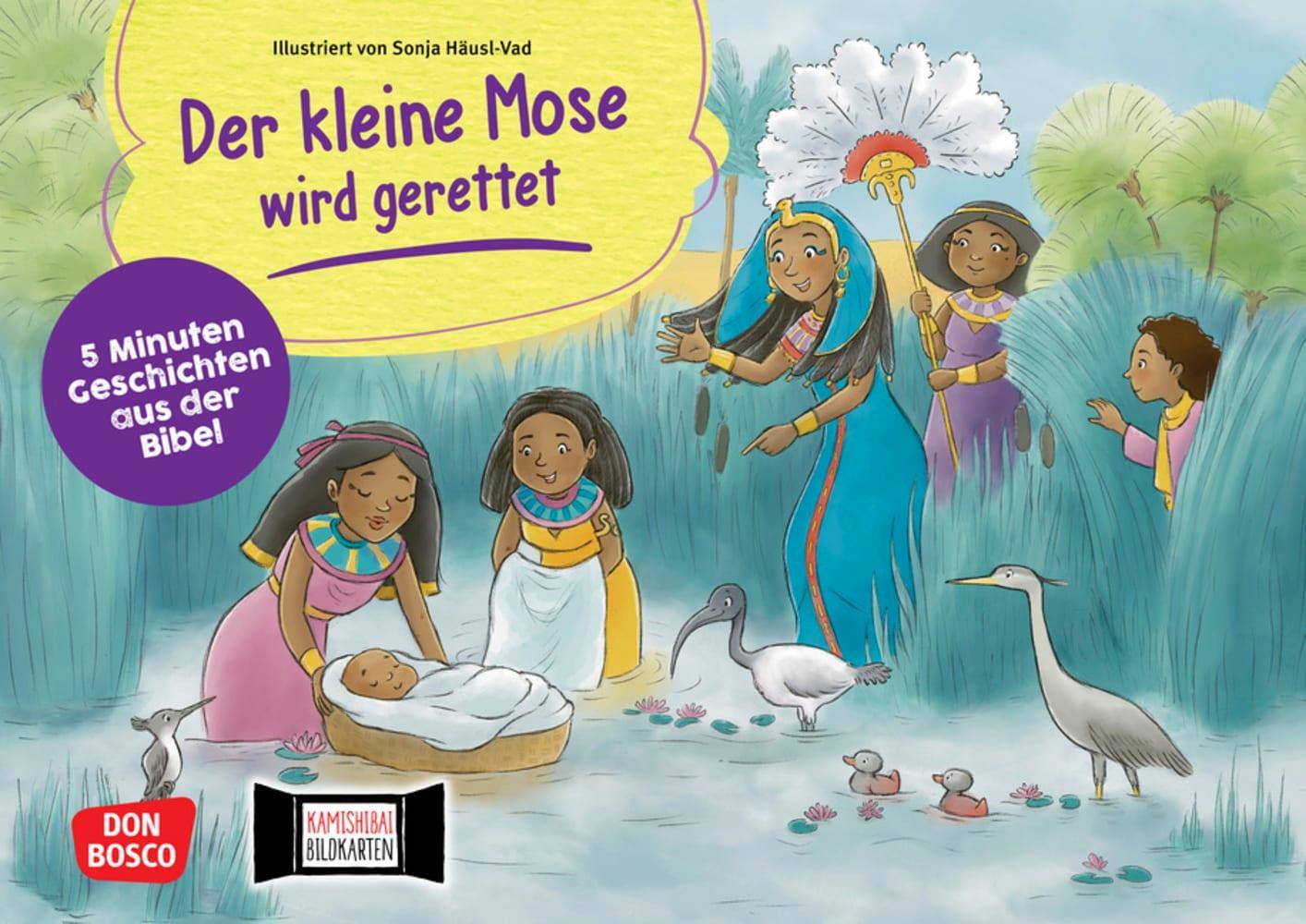 Cover: 4260694920534 | Der kleine Mose wird gerettet. Kamishibai Bildkartenset | Box | 6 S.