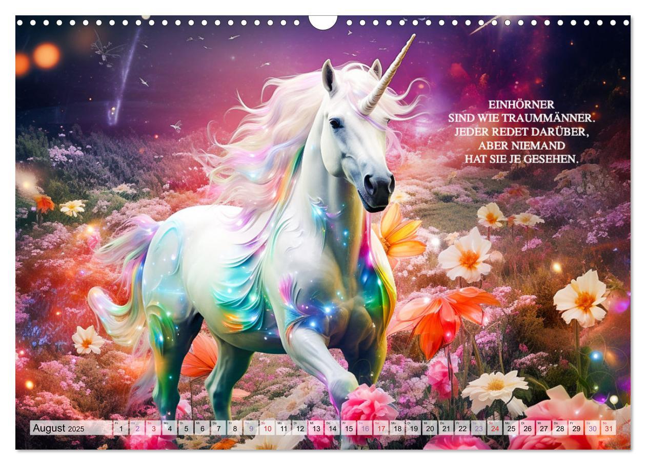 Bild: 9783383861956 | Einhorn und coole Sprüche (Wandkalender 2025 DIN A3 quer), CALVENDO...