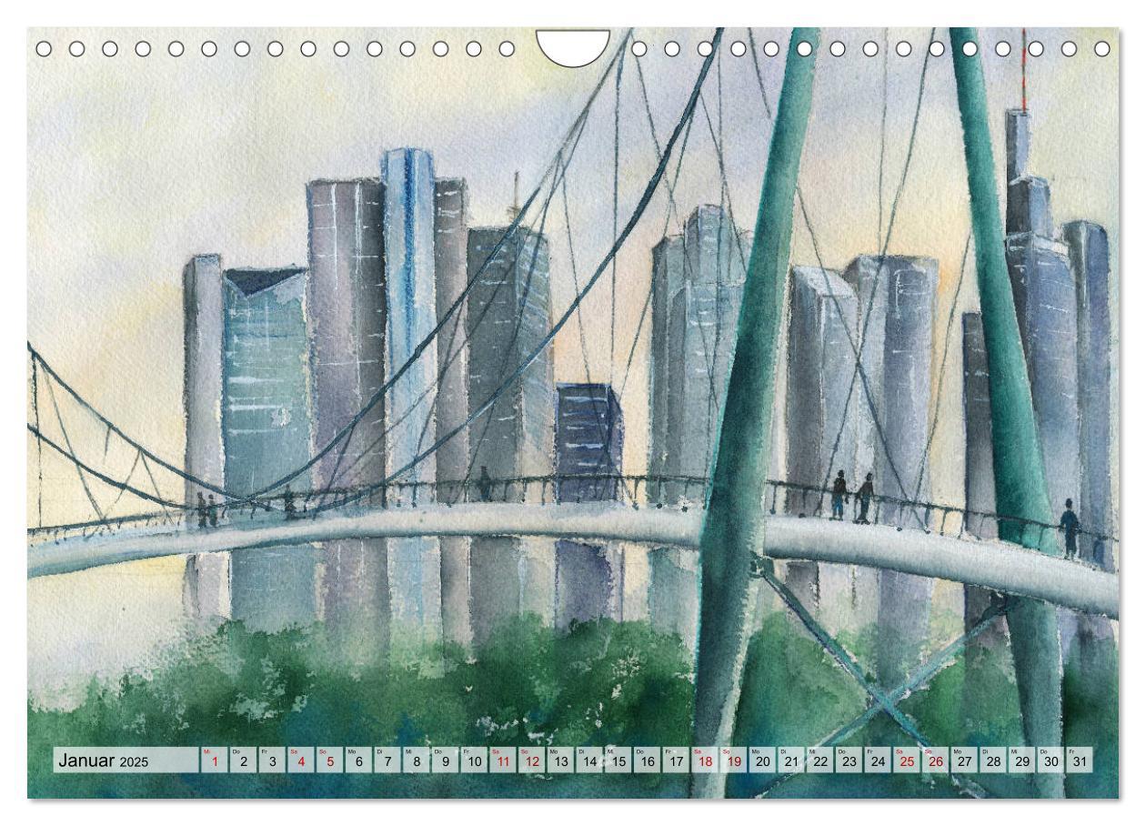 Bild: 9783435212507 | Frankfurt in Aquarell (Wandkalender 2025 DIN A4 quer), CALVENDO...