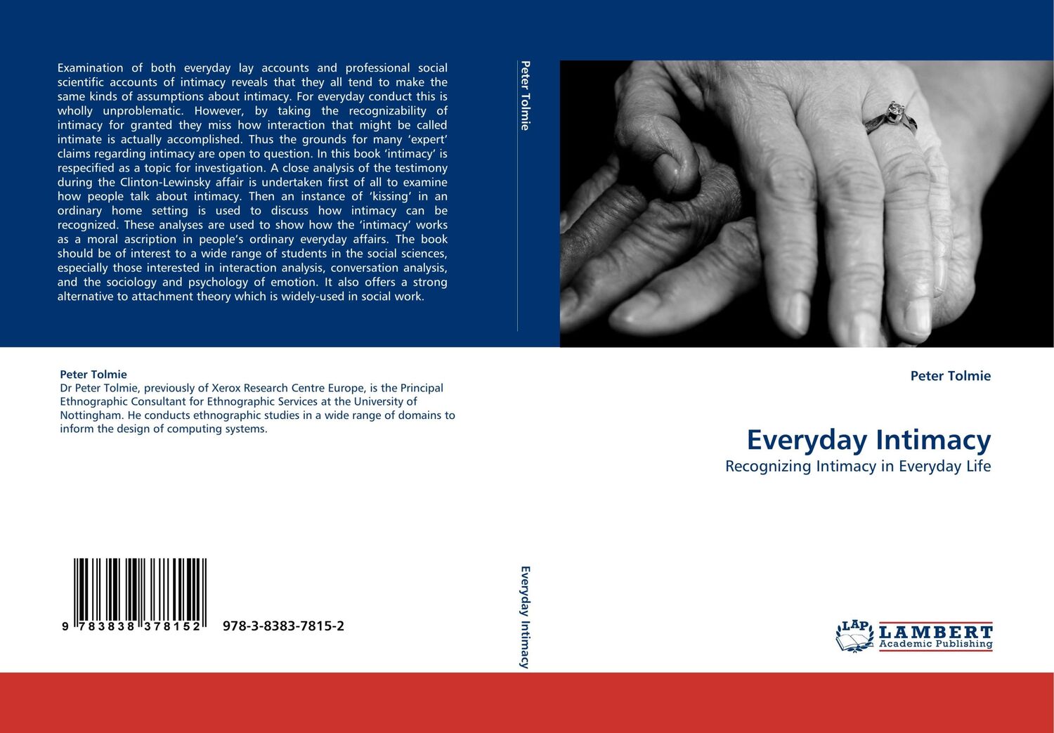 Cover: 9783838378152 | Everyday Intimacy | Recognizing Intimacy in Everyday Life | Tolmie