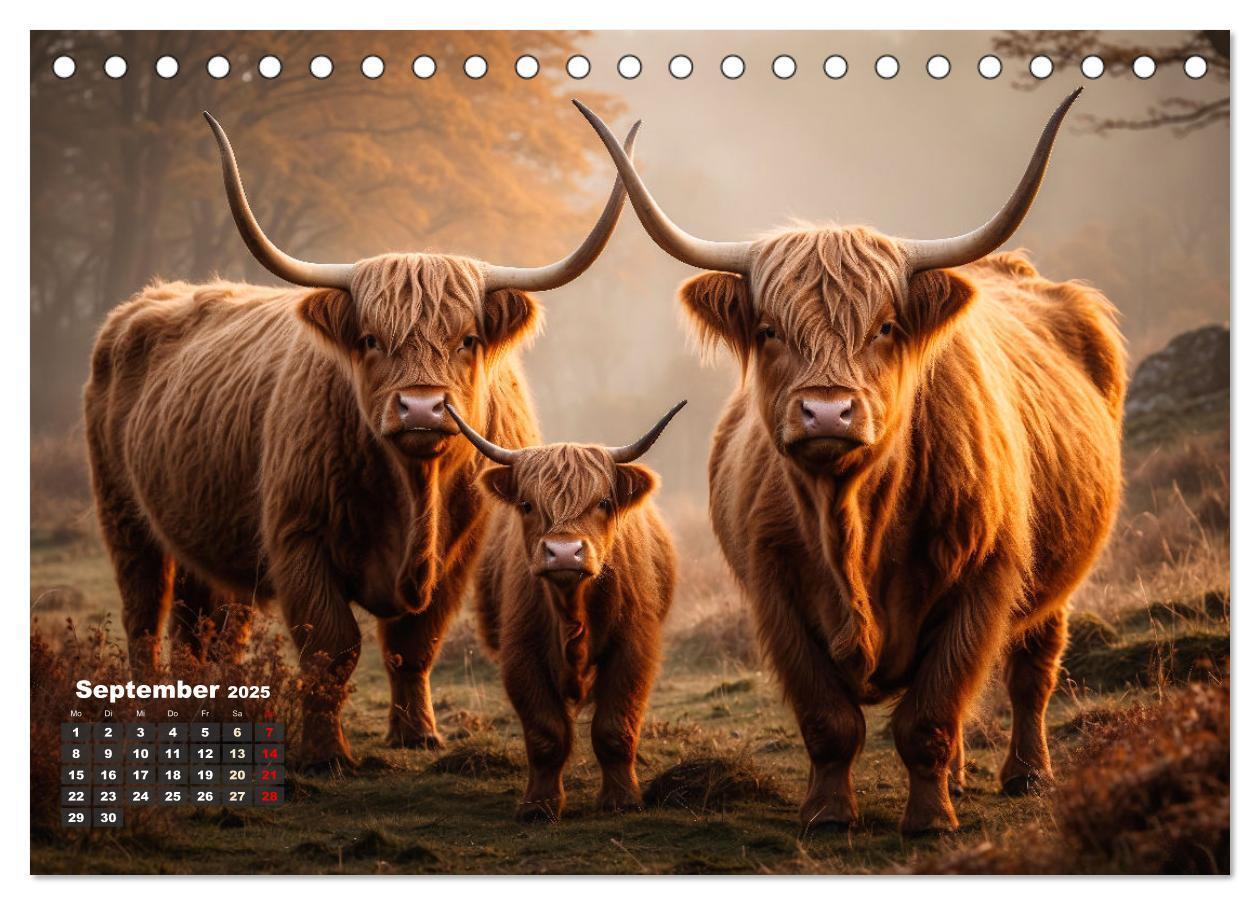 Bild: 9783383841309 | Highland Kühe (Tischkalender 2025 DIN A5 quer), CALVENDO...