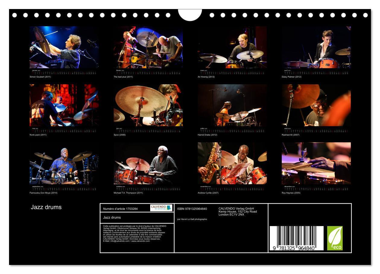 Bild: 9781325964840 | Jazz drums (Calendrier mural 2025 DIN A4 vertical), CALVENDO...