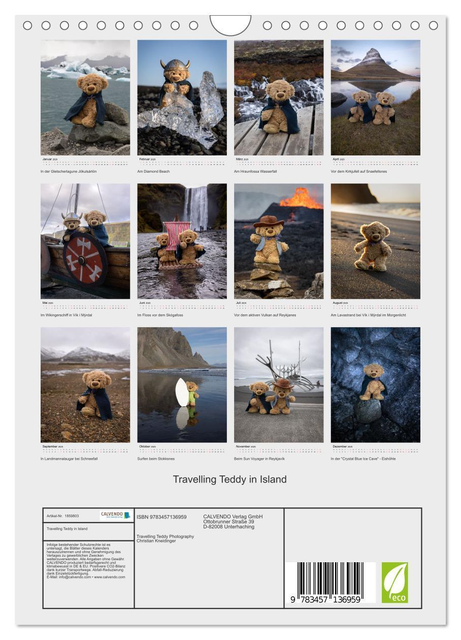 Bild: 9783457136959 | Travelling Teddy in Island (Wandkalender 2025 DIN A4 hoch),...