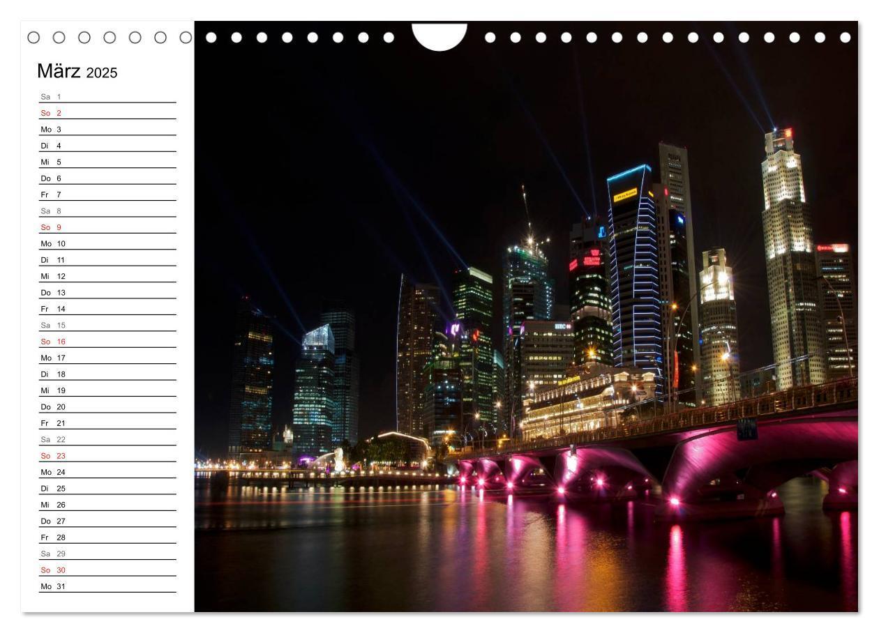 Bild: 9783435513987 | Singapur - Die Farben der Nacht (Wandkalender 2025 DIN A4 quer),...