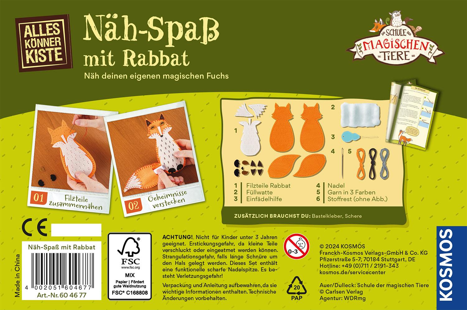 Bild: 4002051604677 | Näh-Spaß mit Rabbat | Bastel-Set | Spiel | 604677 | Deutsch | 2024