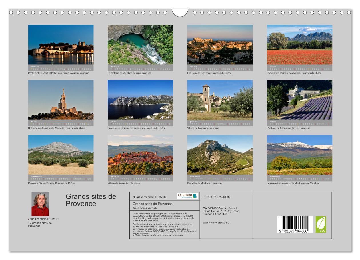 Bild: 9781325964086 | Grands sites de Provence (Calendrier mural 2025 DIN A3 vertical),...