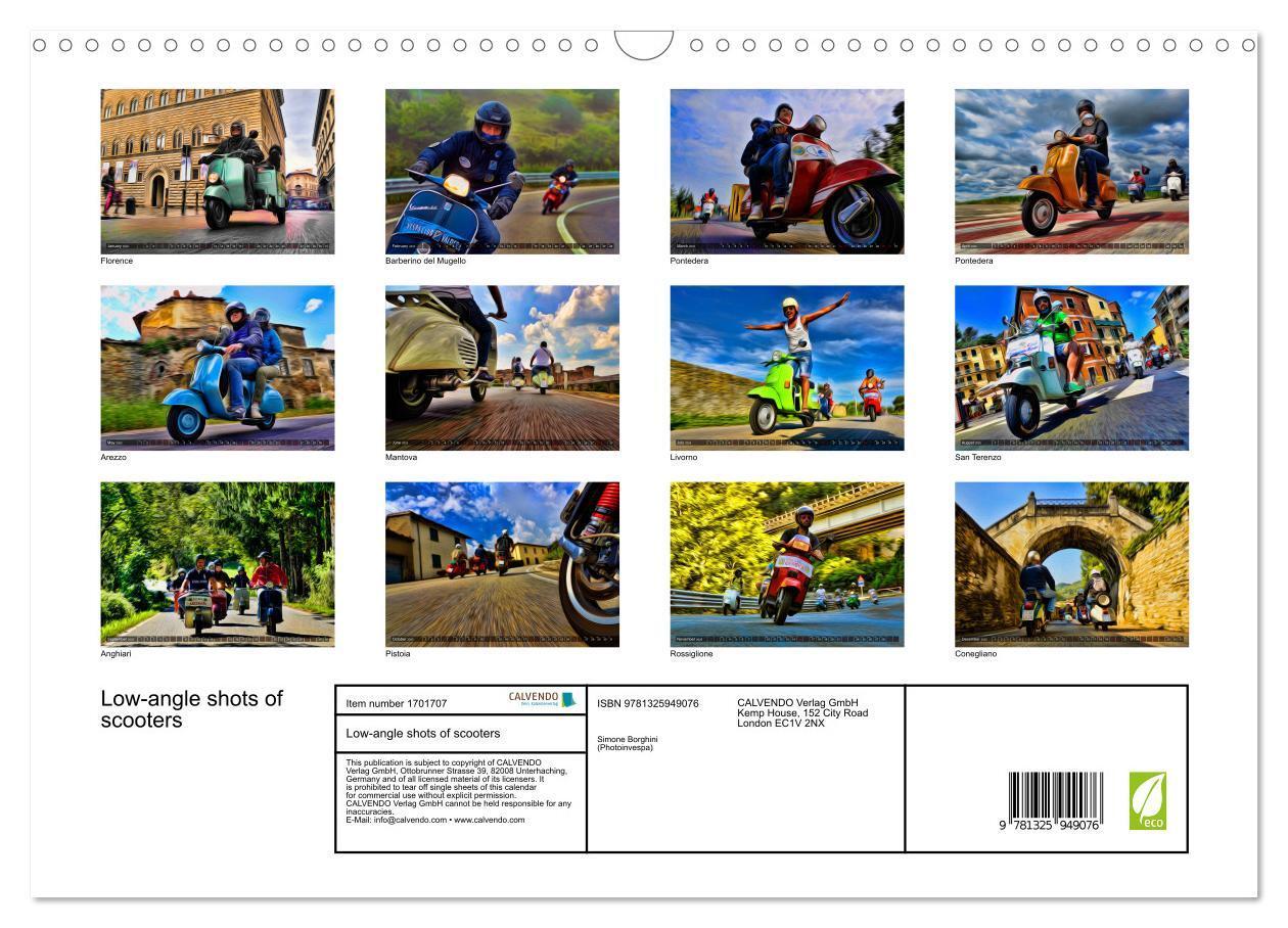 Bild: 9781325949076 | Low-angle shots of scooters (Wall Calendar 2025 DIN A3 landscape),...