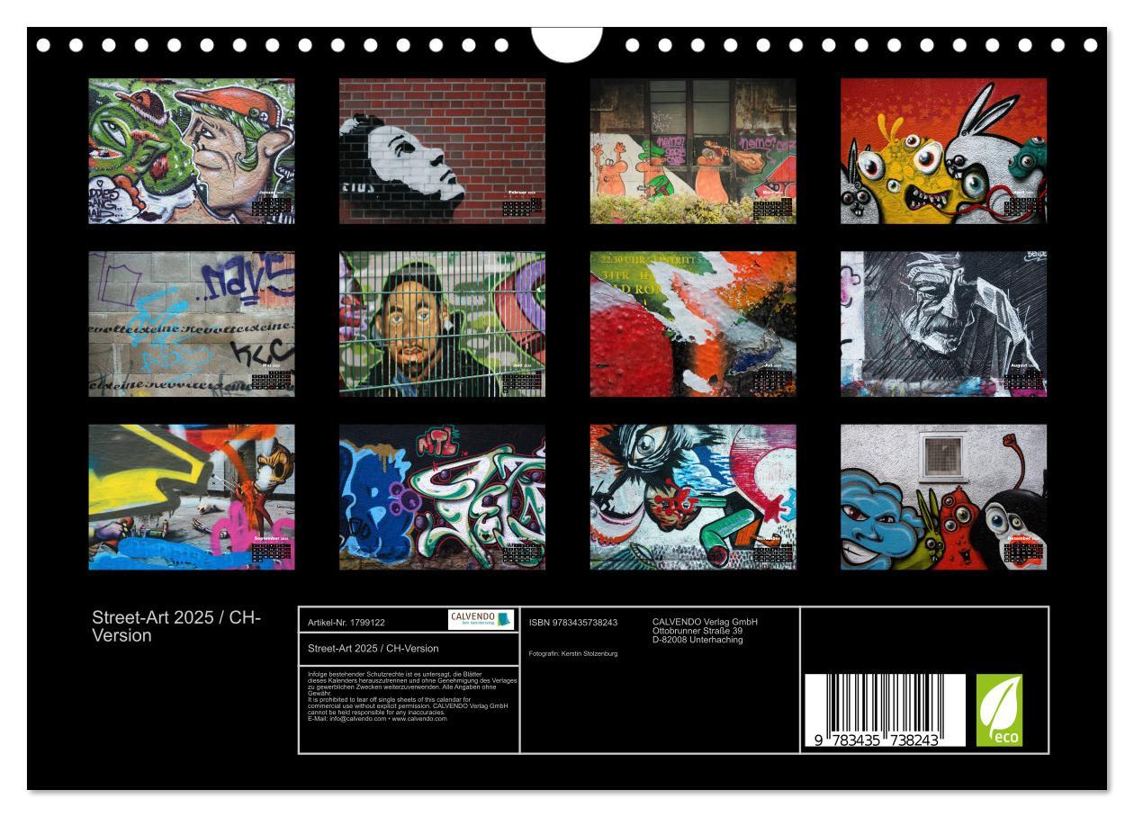 Bild: 9783435738243 | Street-Art 2025 / CH-Version (Wandkalender 2025 DIN A4 quer),...