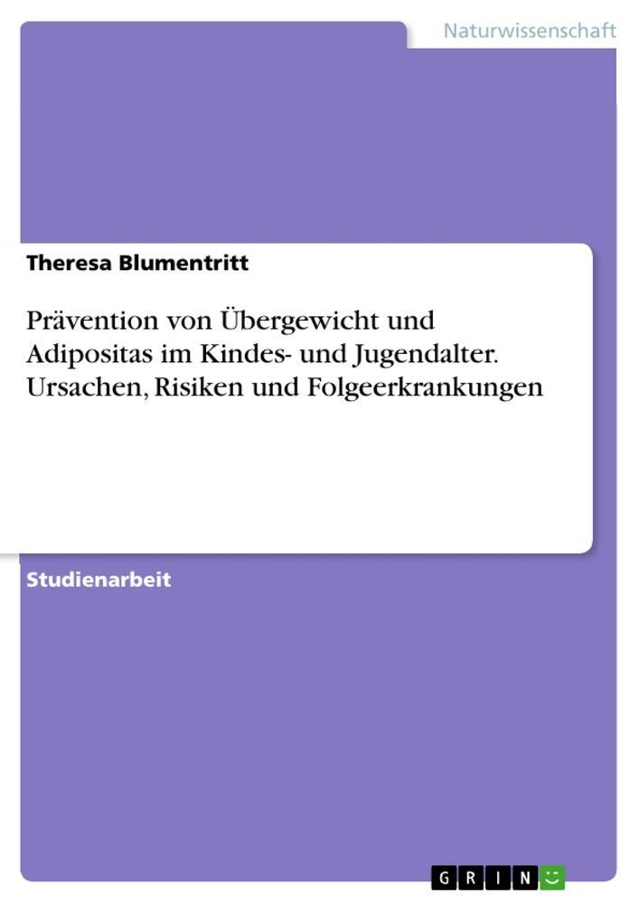 Cover: 9783346290342 | Prävention von Übergewicht und Adipositas im Kindes- und...