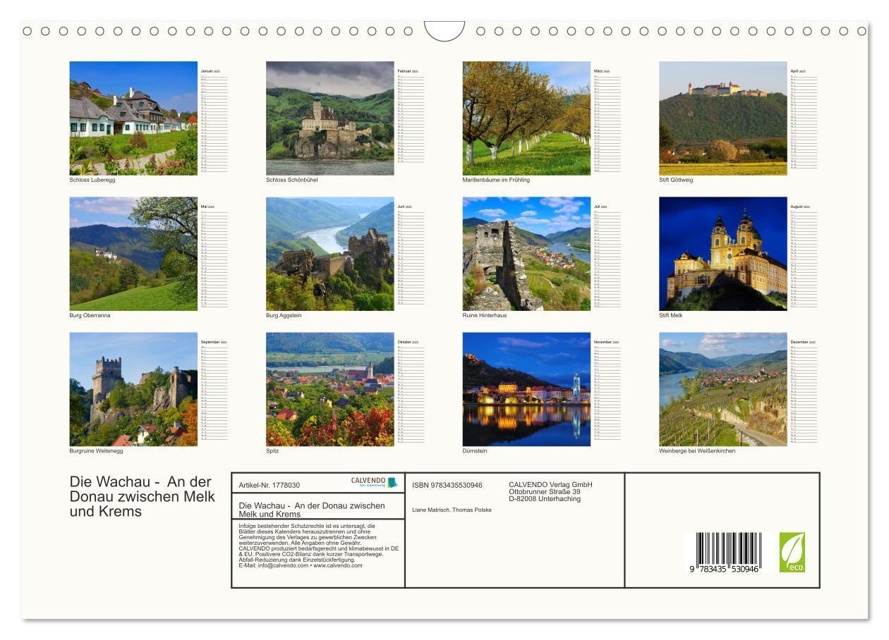 Bild: 9783435530946 | Die Wachau - An der Donau zwischen Melk und Krems (Wandkalender...