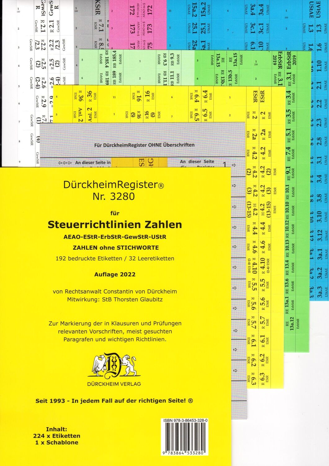 Cover: 9783864533280 | DürckheimRegister® STEUERRICHTLINIEN OHNE Stichworte, Wichtige...