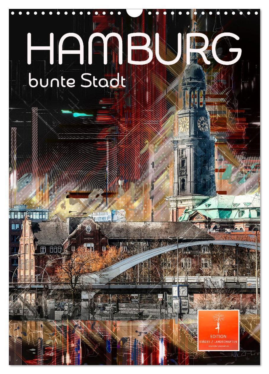 Cover: 9783435908578 | Hamburg bunte Stadt (Wandkalender 2025 DIN A3 hoch), CALVENDO...