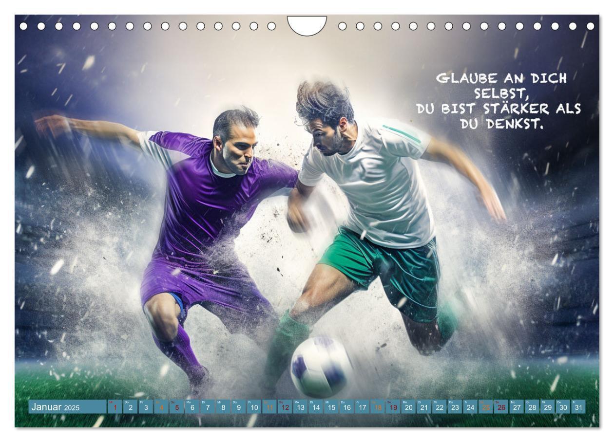 Bild: 9783457160763 | Fußball und tolle Sprüche (Wandkalender 2025 DIN A4 quer), CALVENDO...