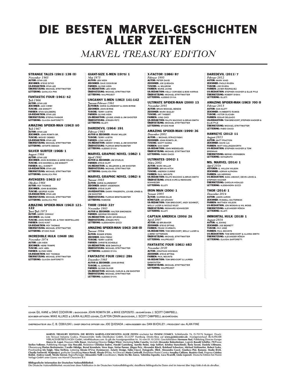 Bild: 9783741613760 | Die besten Marvel-Geschichten aller Zeiten: Marvel Treasury Edition