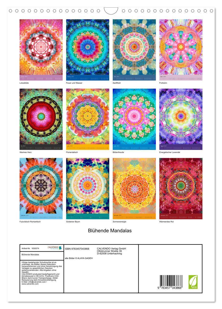 Bild: 9783457043868 | Blühende Mandalas (Wandkalender 2025 DIN A3 hoch), CALVENDO...