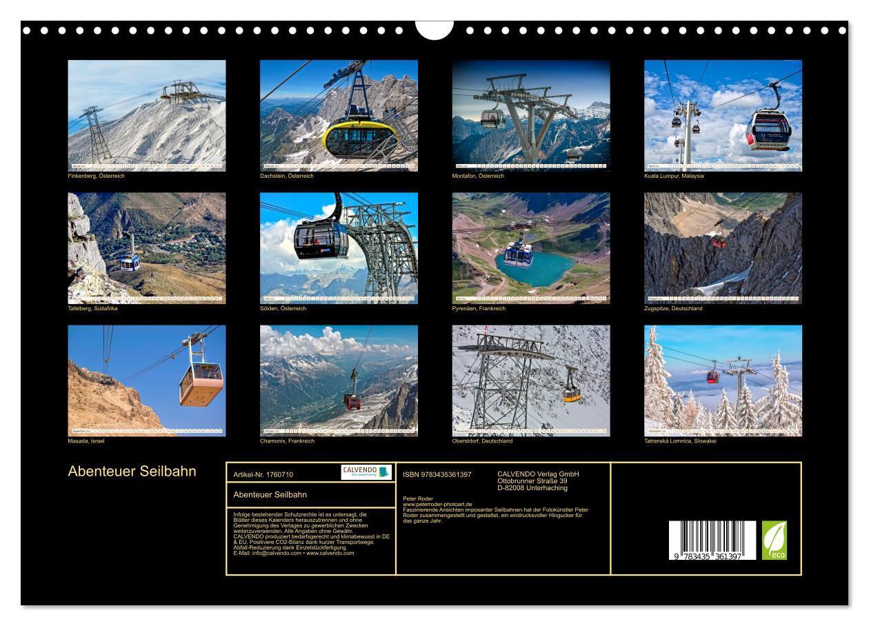 Bild: 9783435361397 | Abenteuer Seilbahn (Wandkalender 2025 DIN A3 quer), CALVENDO...