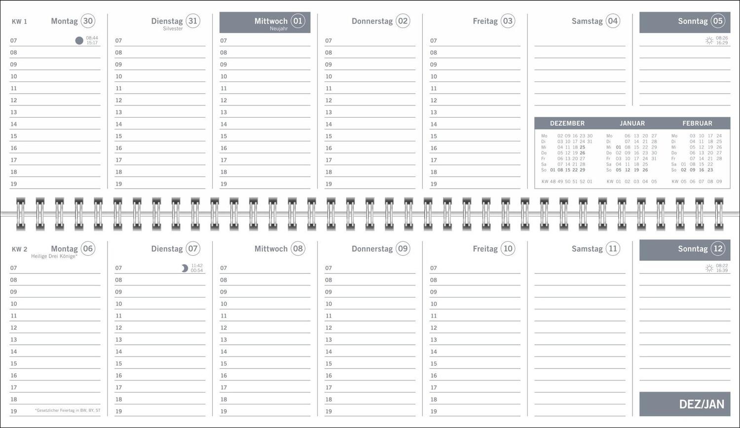 Bild: 9783756406661 | Wochenquerplaner Grün 2025 | Heye | Kalender | Bürokalender Heye