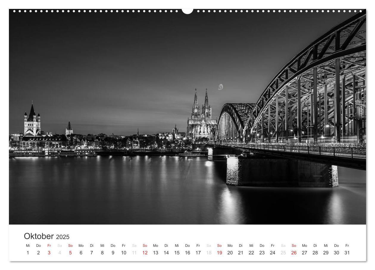 Bild: 9783435548064 | Köln - monochrome Ansichten (Wandkalender 2025 DIN A2 quer),...