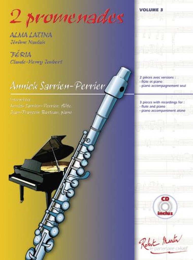 Cover: 9790231037968 | 2 Promenades vol.3 (+Online Audio) pour flute et piano | Perrier