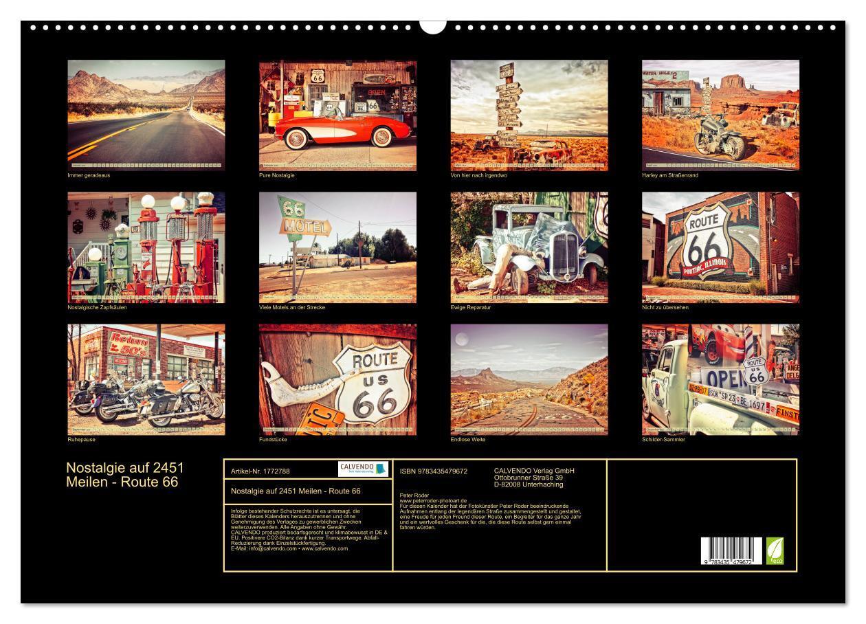 Bild: 9783435479672 | Nostalgie auf 2451 Meilen - Route 66 (Wandkalender 2025 DIN A2...