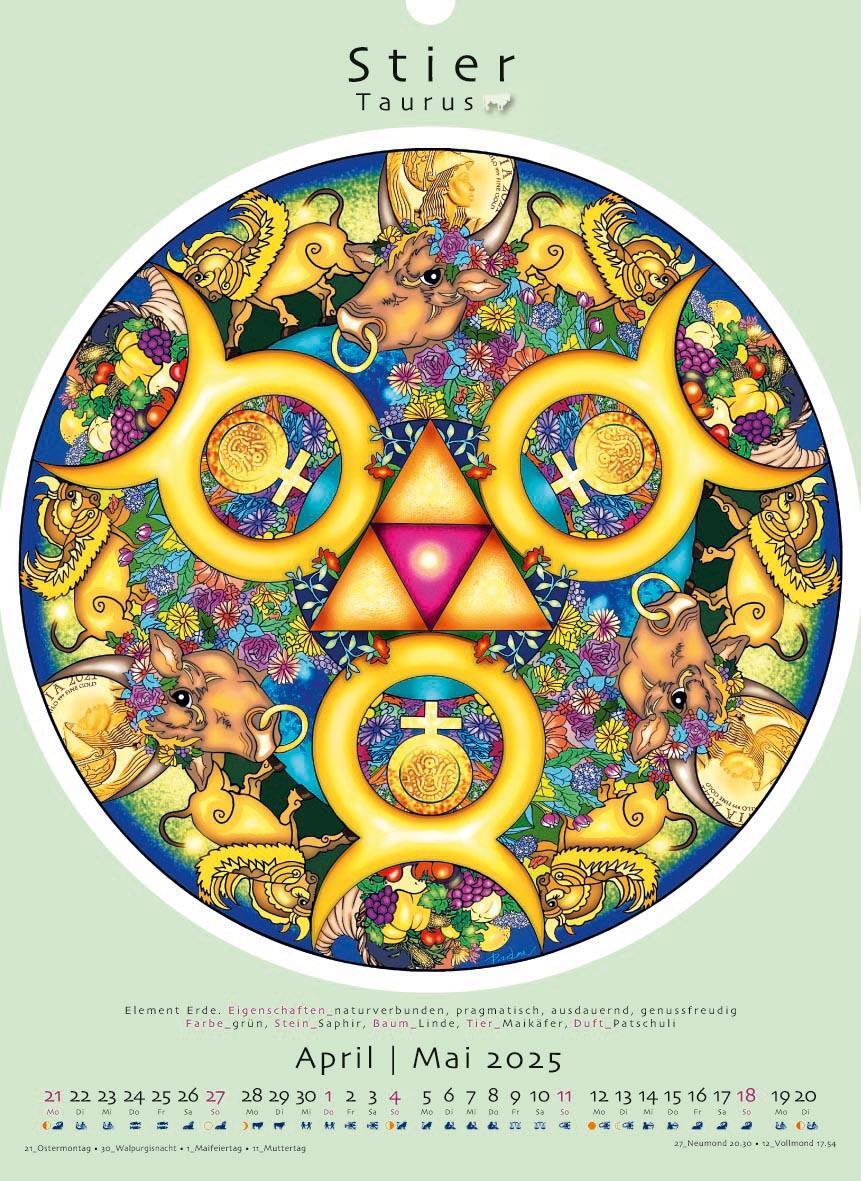 Bild: 9783948276331 | Sternzeichen-Mandalas. Kalender 2025 | Deva Padma | Kalender | 14 S.