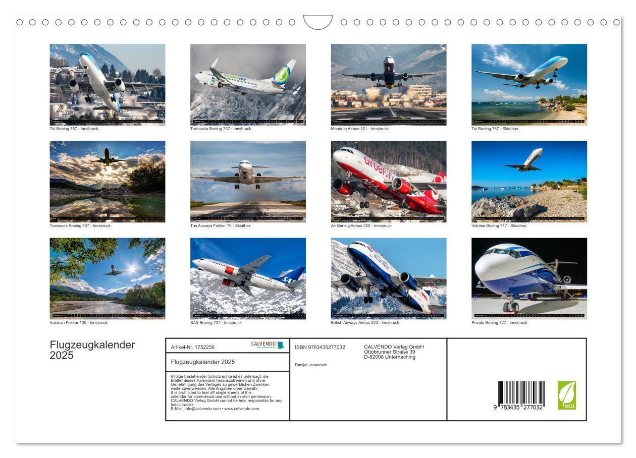 Bild: 9783435277032 | Flugzeugkalender 2025 (Wandkalender 2025 DIN A3 quer), CALVENDO...