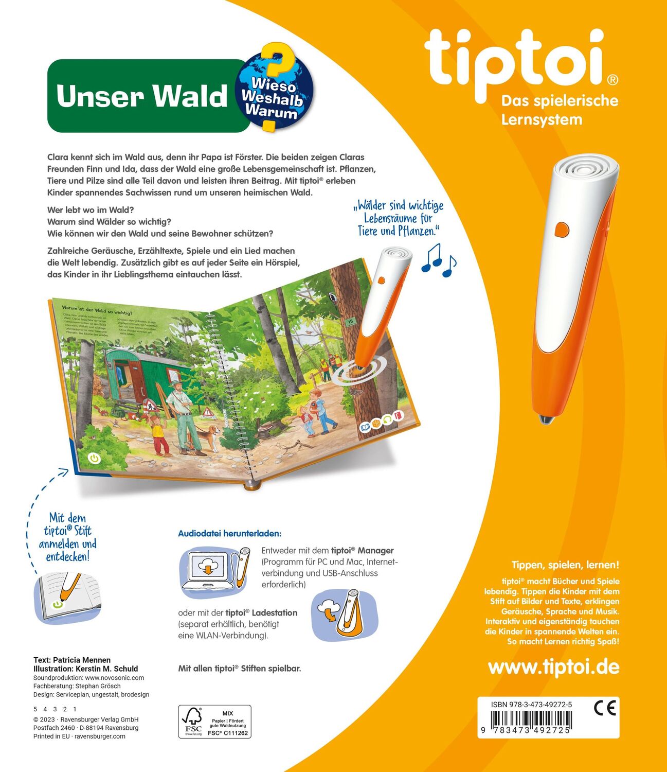 Rückseite: 9783473492725 | tiptoi® Wieso? Weshalb? Warum? Unser Wald | Patricia Mennen | Buch