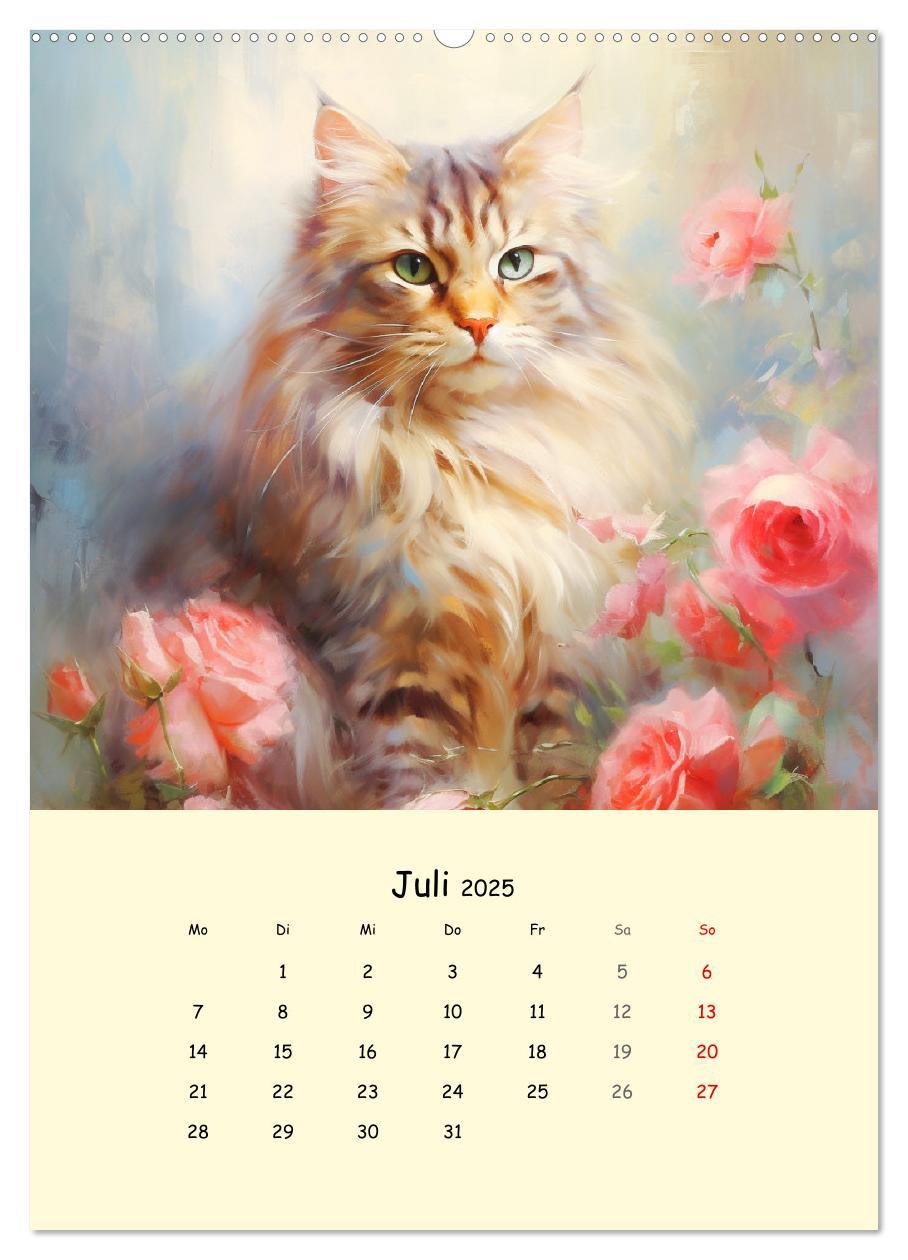 Bild: 9783435871407 | Liebliche Katzen. Anmut und Würde mit Blumen (Wandkalender 2025 DIN...