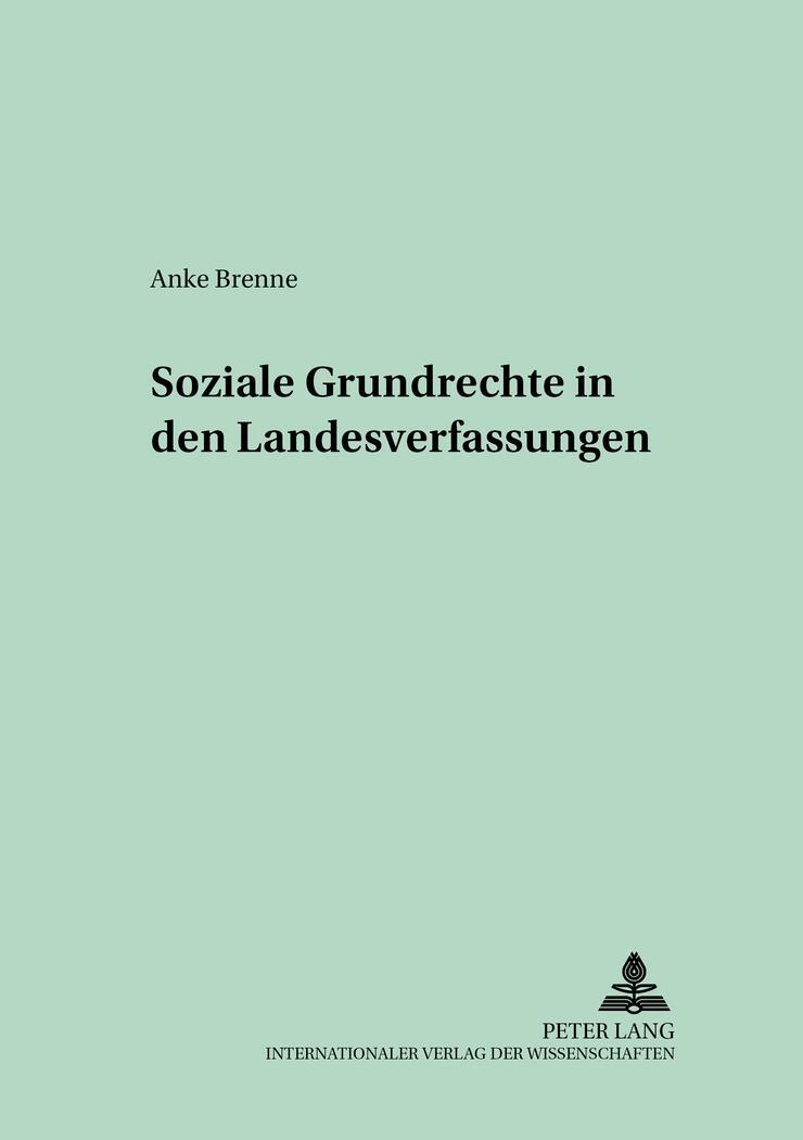 Cover: 9783631505724 | Soziale Grundrechte in den Landesverfassungen | Anke Klose | Buch