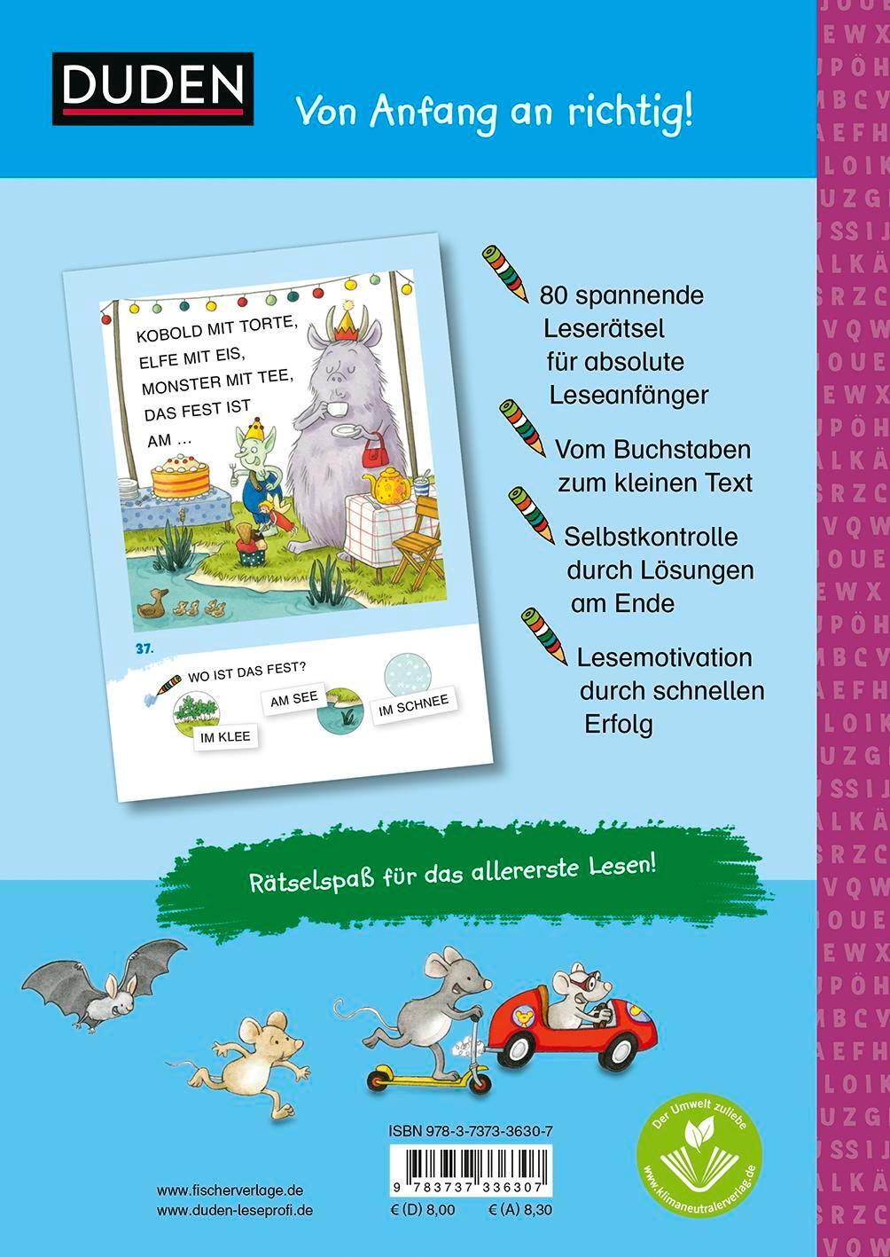 Rückseite: 9783737336307 | Duden Leseprofi - Lustige Abc-Rätsel für die Vorschule | Taschenbuch