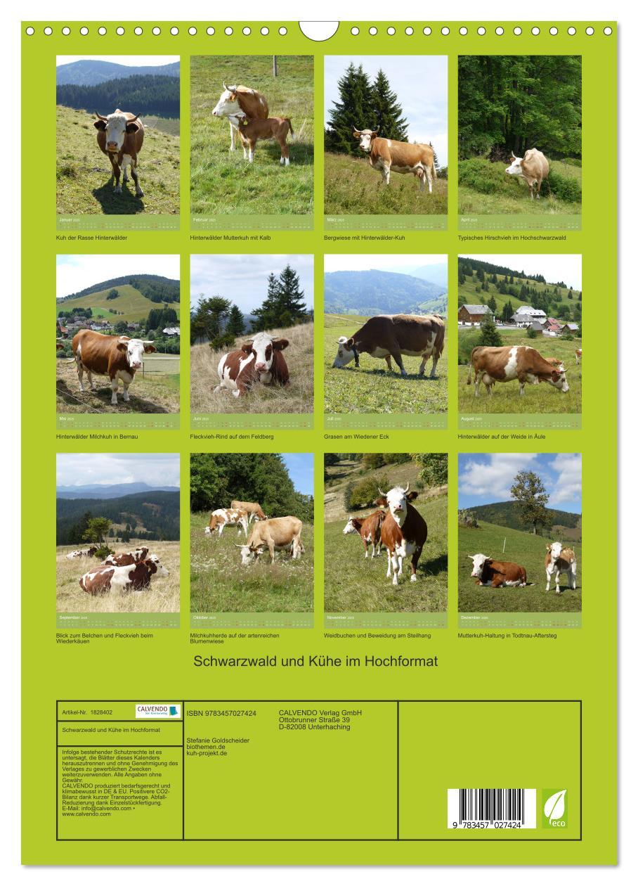 Bild: 9783457027424 | Schwarzwald und Kühe im Hochformat (Wandkalender 2025 DIN A3 hoch),...