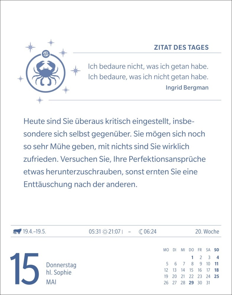 Bild: 9783840033704 | Krebs Sternzeichenkalender 2025 - Tagesabreißkalender - Ihr...