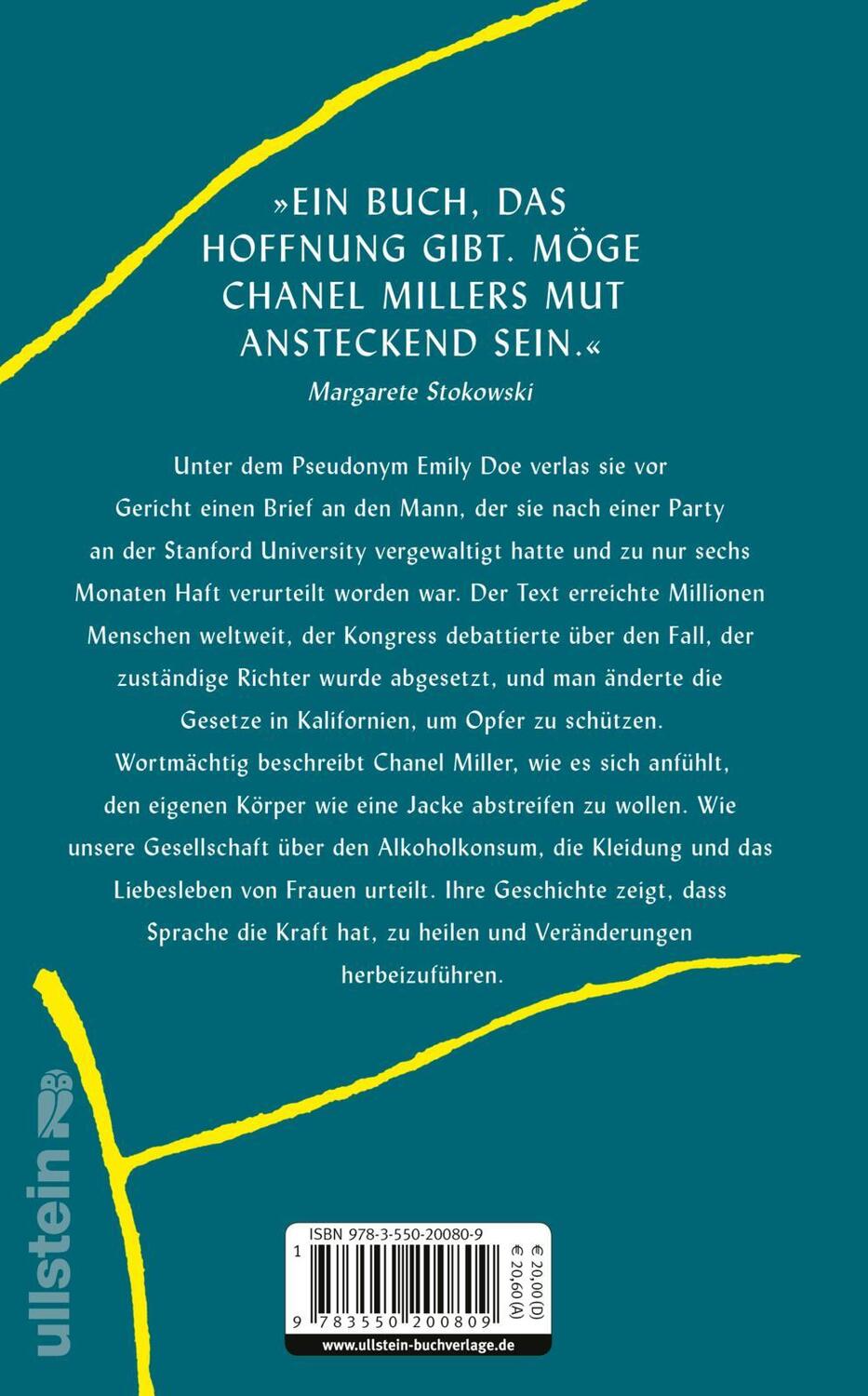 Rückseite: 9783550200809 | Ich habe einen Namen | Chanel Miller | Buch | 480 S. | Deutsch | 2019