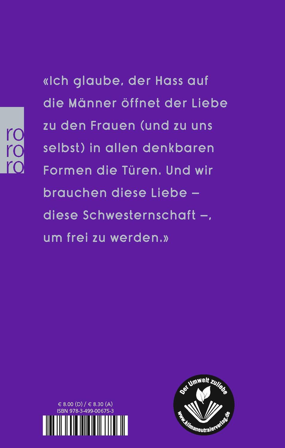 Rückseite: 9783499006753 | Ich hasse Männer | Pauline Harmange | Buch | Deutsch | 2020