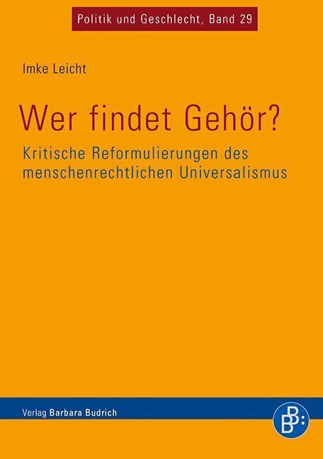 Cover: 9783847405979 | Wer findet Gehör? Kritische Reformulierungen des...