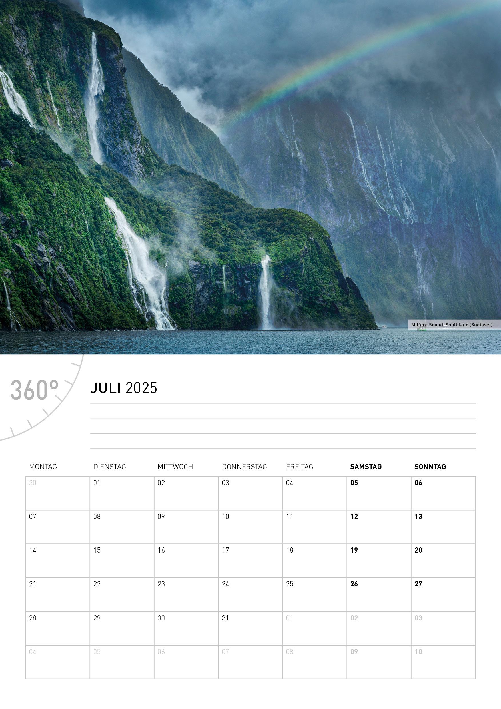 Bild: 9783968555720 | 360° Neuseeland Broschürenkalender 2025 | Christian Heeb | Kalender